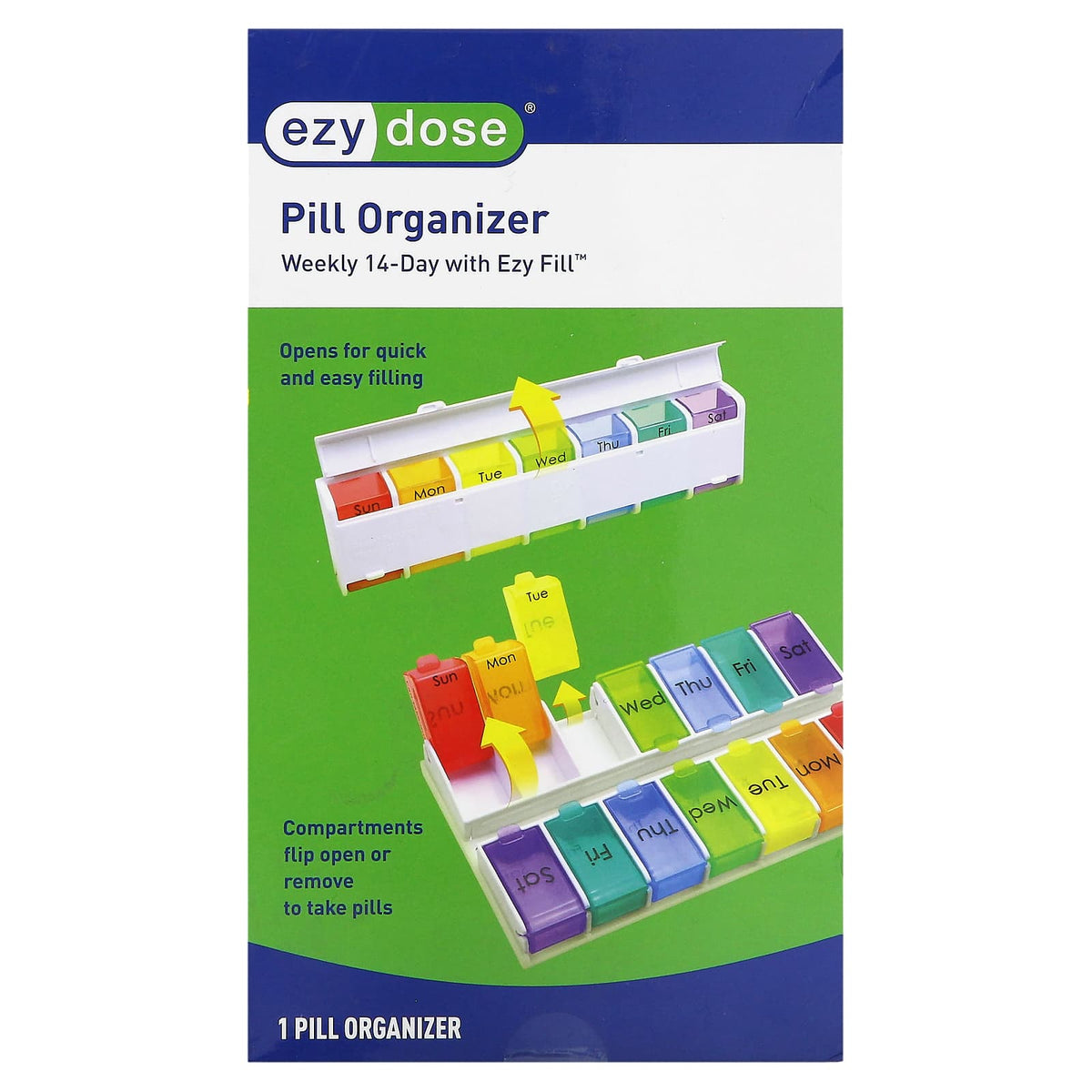Ezy Dose Weekly 14-Day Pill Organiser with Ezy Fill — product view
