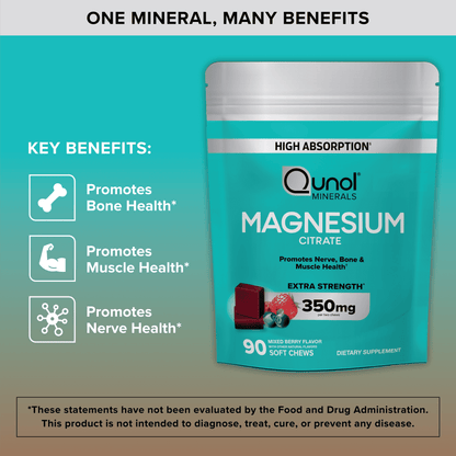 Qunol Magnesium Citrate, Mixed Berry, 90 Soft Chews (175 mg Each) - view 5