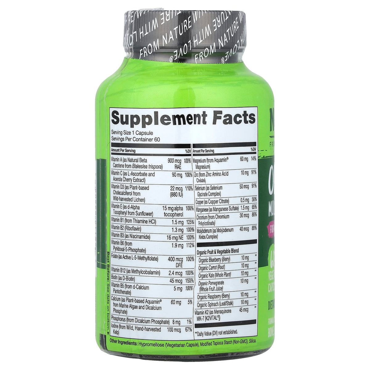 Naturelo One Daily Multivitamin for Women 50+, 60 Vegetarian Capsules - view 2