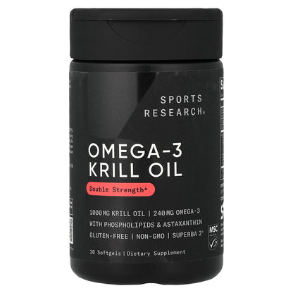 Sports Research Omega-3 Krill Oil, 1,000 mg, 30 Softgels