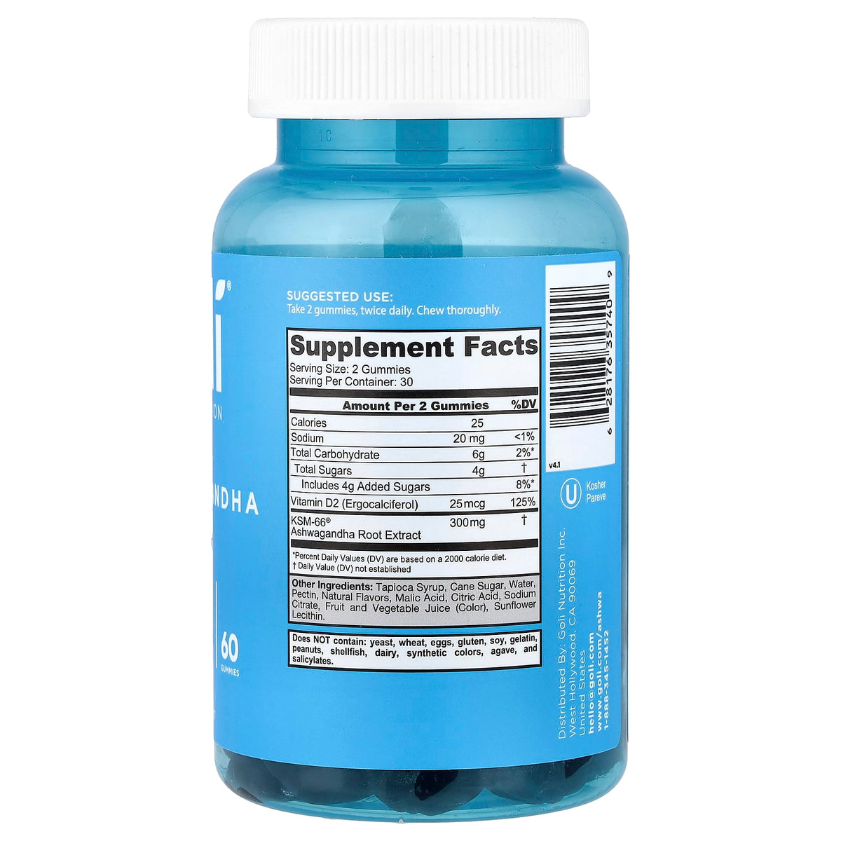 Goli Nutrition Ashwagandha Gummies, 60 Gummies — alternate product view