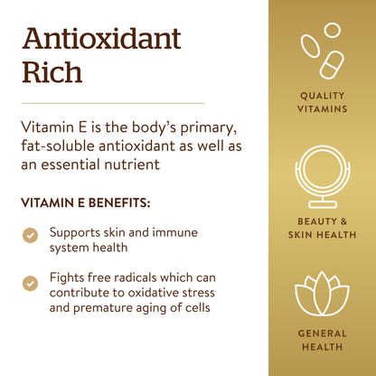 Solgar Vitamin E, 670 mg (1,000 IU), 100 Softgels - view 4