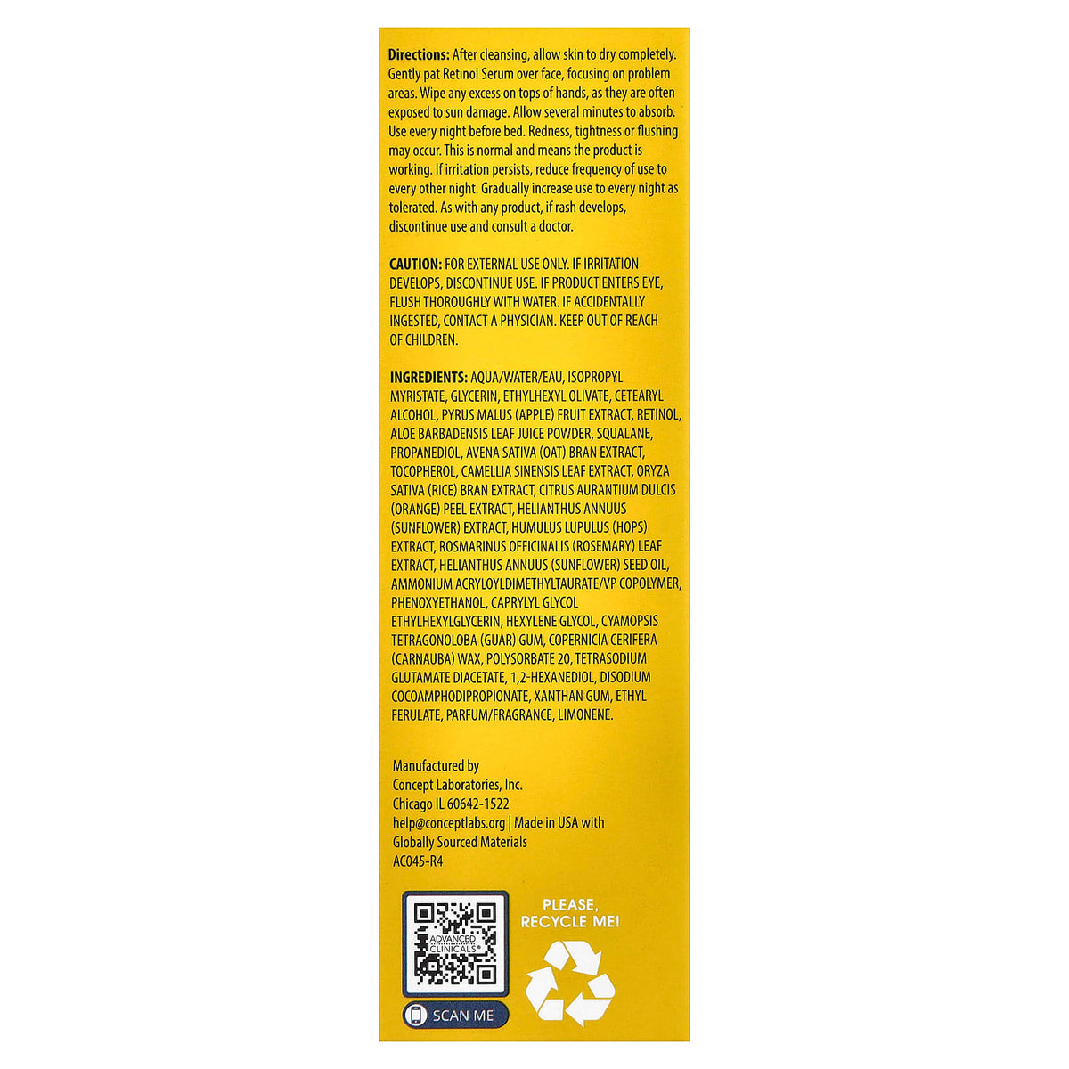 Advanced Clinicals Retinol Serum 52 ml (1.75 fl oz) - view 3