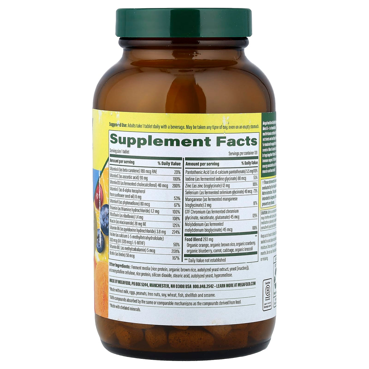 MegaFood One Daily Multivitamin, Men 55+, 120 Tablets - view 2