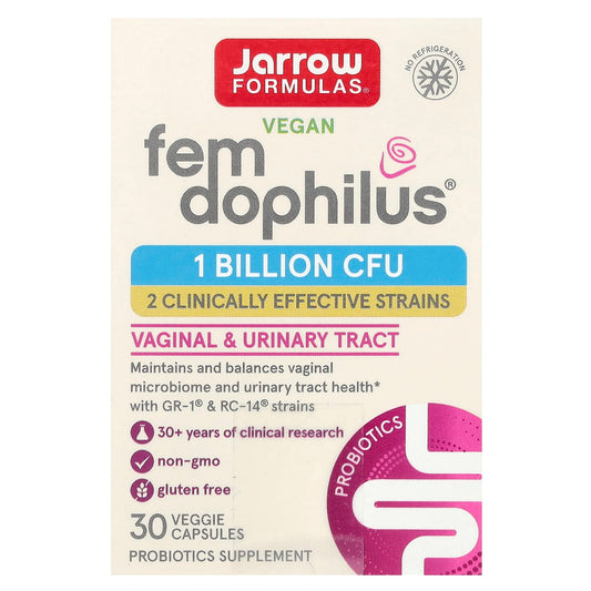 Jarrow Formulas Vegan Fem Dophilus 1 Billion CFU, 30 Veggie Capsules