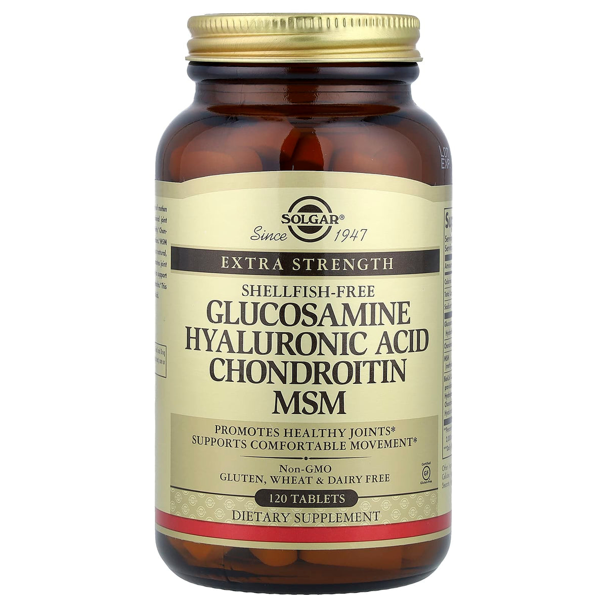 Solgar Glucosamine Hyaluronic Acid Chondroitin MSM, 120 Tablets — product view