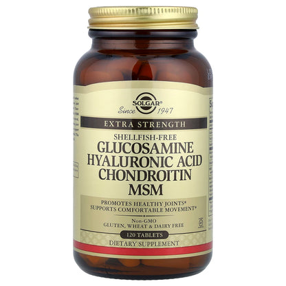 Solgar Glucosamine Hyaluronic Acid Chondroitin MSM, 120 Tablets