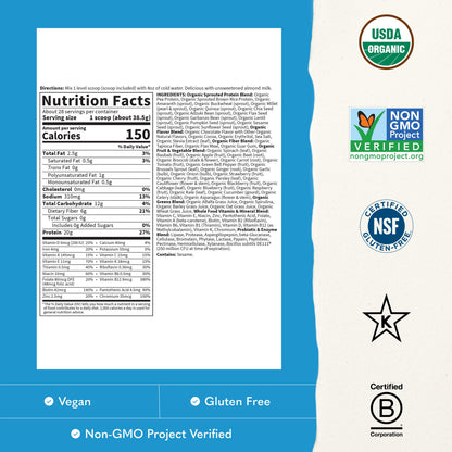 Garden of Life RAW Organic Meal Replacement Shake, Chocolate, 1,078 g (38.03 oz) - view 2