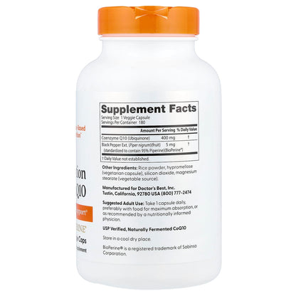 Doctor's Best High Absorption CoQ10, 180 Veggie Caps - view 2