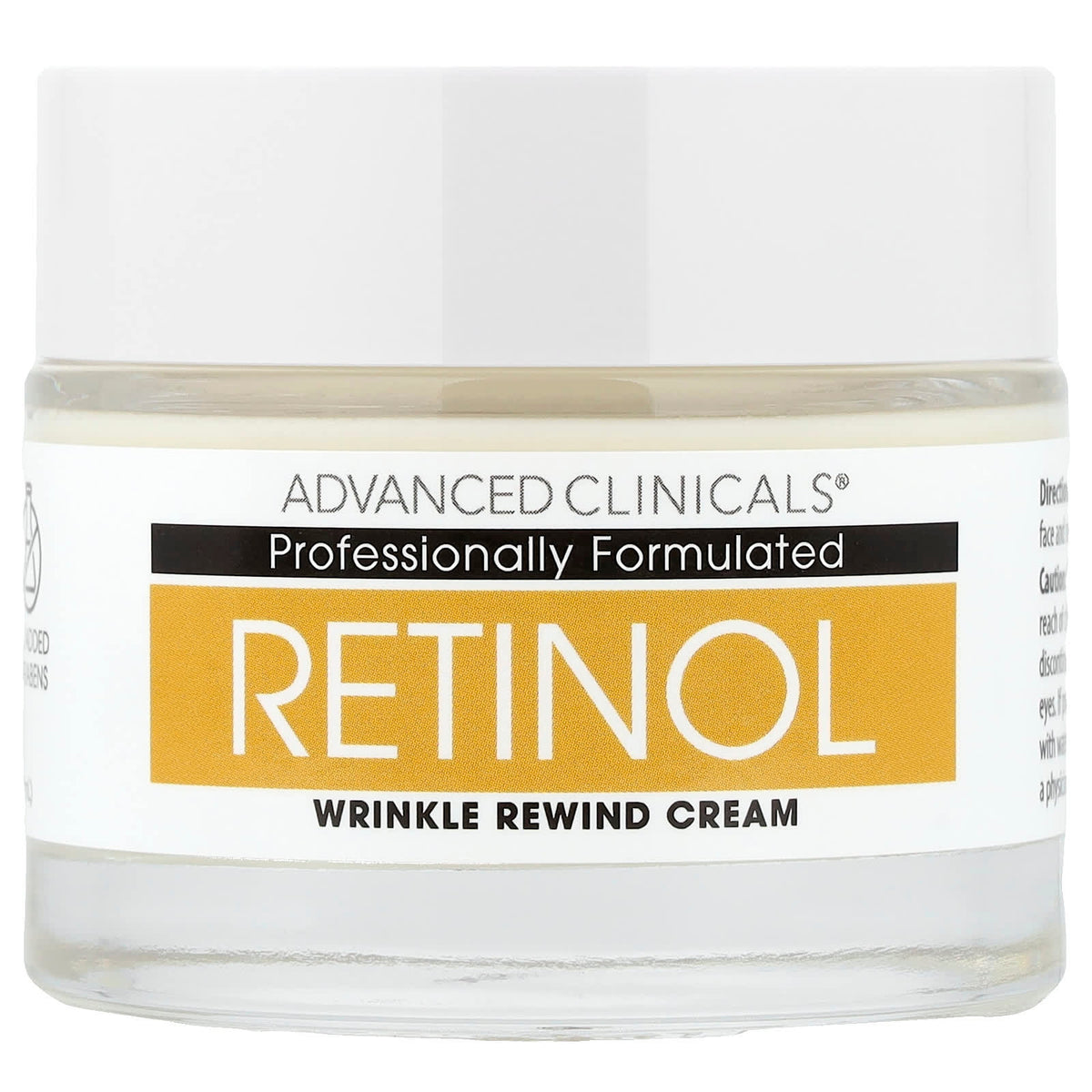 Advanced Clinicals Retinol Wrinkle Rewind Cream 74 ml (2.5 fl oz) — product view