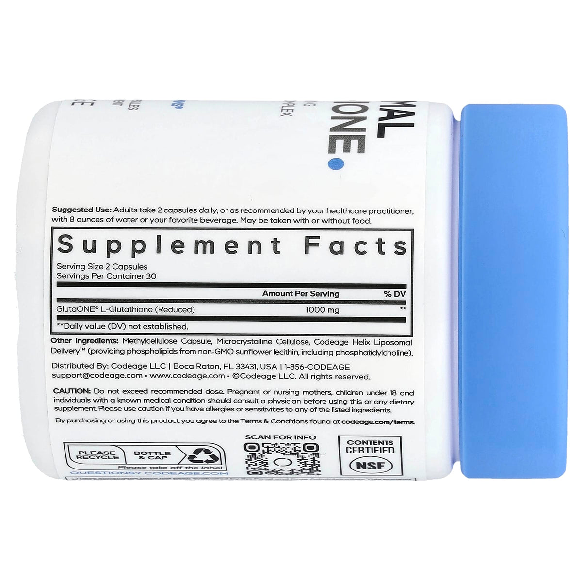 Codeage Liposomal Glutathione, 60 Vegetable Capsules — alternate product view