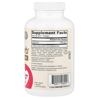 Jarrow Formulas Ubiquinol QH-Absorb Max Absorption 100 mg, 120 Softgels - view 2