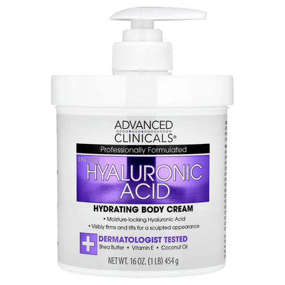 Advanced Clinicals Hyaluronic Acid Hydrating Body Cream 454 g (16 oz)
