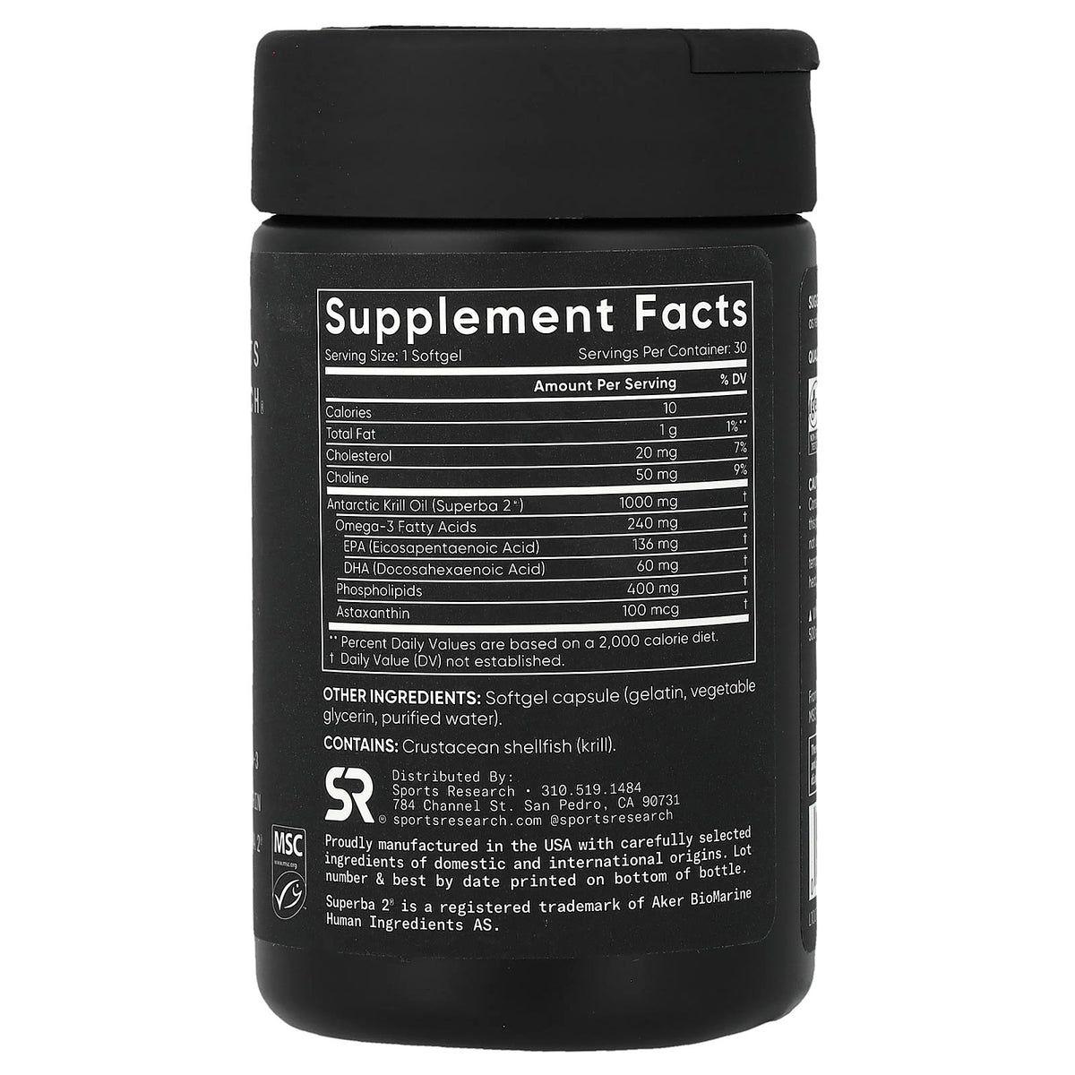 Sports Research Omega-3 Krill Oil, 1,000 mg, 30 Softgels - view 2