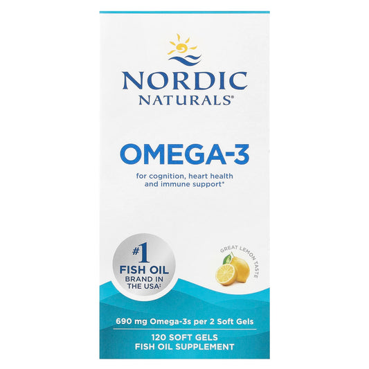 Nordic Naturals Omega-3 Fish Oil, Great Lemon, 345 mg, 120 Soft Gels