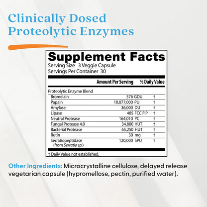 Doctor's Best Proteolytic Enzymes, 90 Delayed Release Veggie Caps - view 4