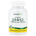 NaturesPlus Vitamin D3 & K2, 90 Capsules