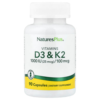 NaturesPlus Vitamin D3 & K2, 90 Capsules