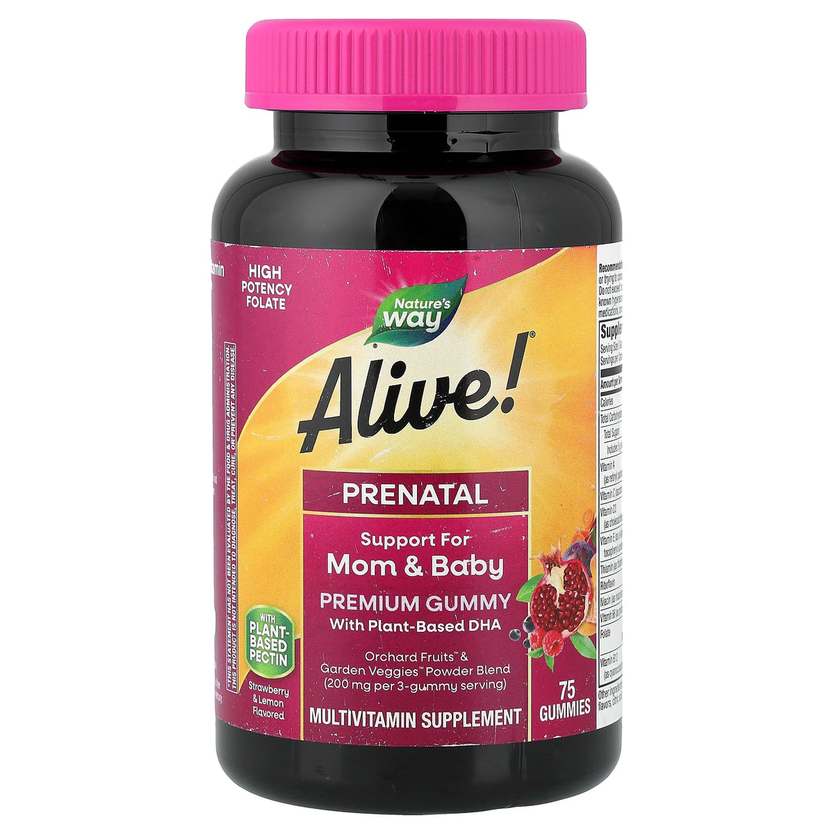 Nature's Way Alive! Prenatal Premium Gummy, Strawberry & Lemon, 75 Gummies