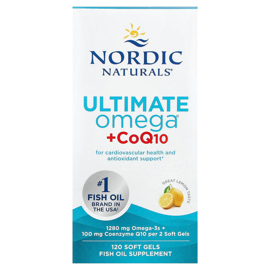 Nordic Naturals Ultimate Omega + CoQ10, Lemon, 120 Soft Gels