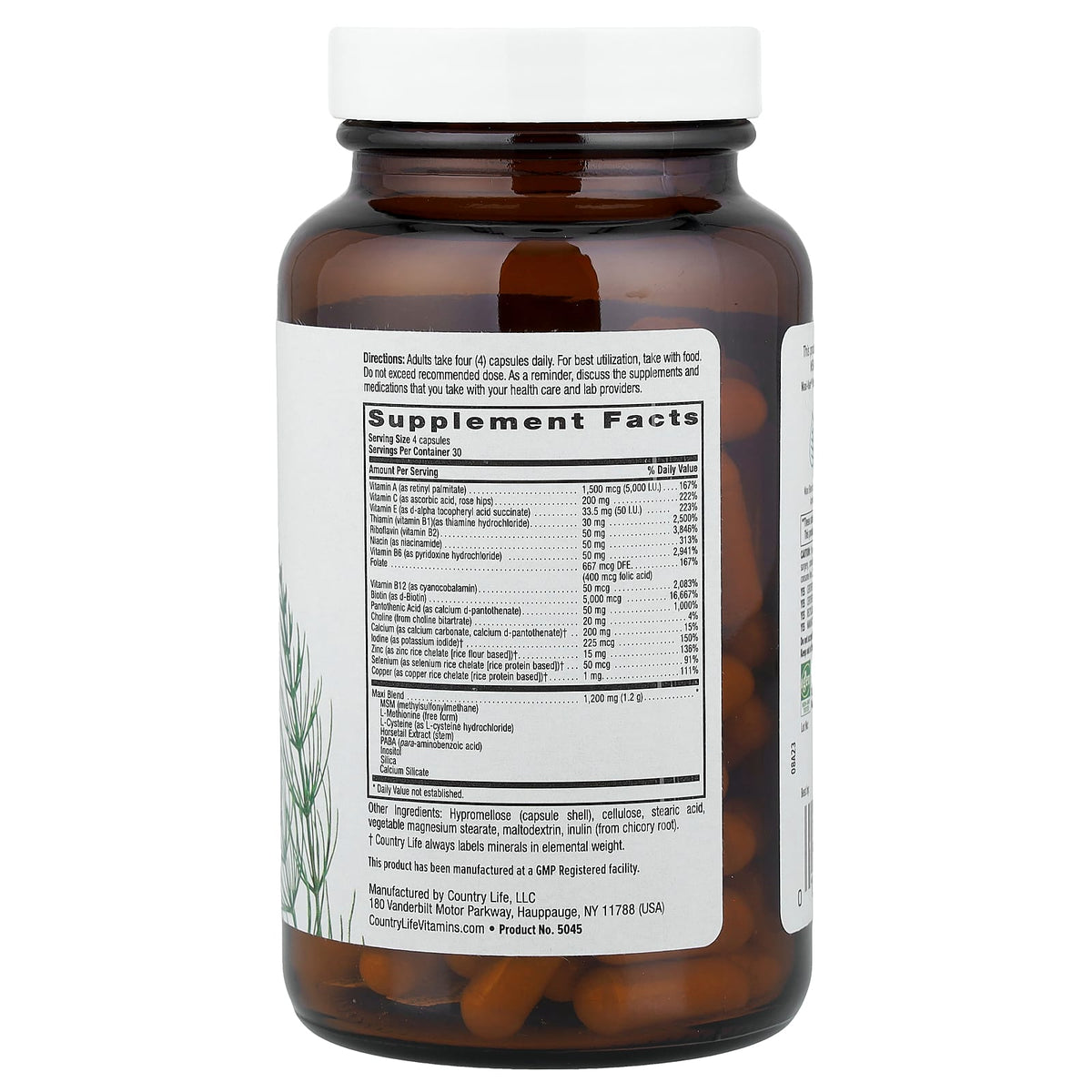 Country Life Maxi-Hair Plus Skin & Nails, 120 Vegetarian Capsules - view 2