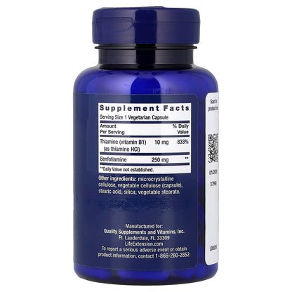 Life Extension Mega Benfotiamine, 120 Vegetarian Capsules - view 2