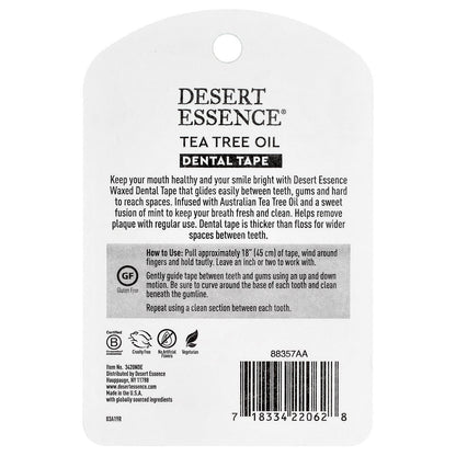 Desert Essence Waxed Dental Tape, Tea Tree Oil, 6 Count, 27.4 m (30 yd) Each - view 2