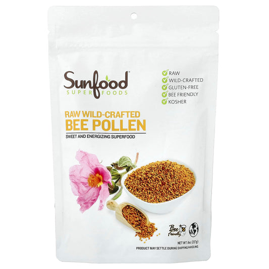 Sunfood Raw Wild-Crafted Bee Pollen, 227 g (8 oz)