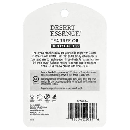 Desert Essence Waxed Dental Floss, Tea Tree Oil, 6 Count, 45.7 m (50 yd) Each - view 2