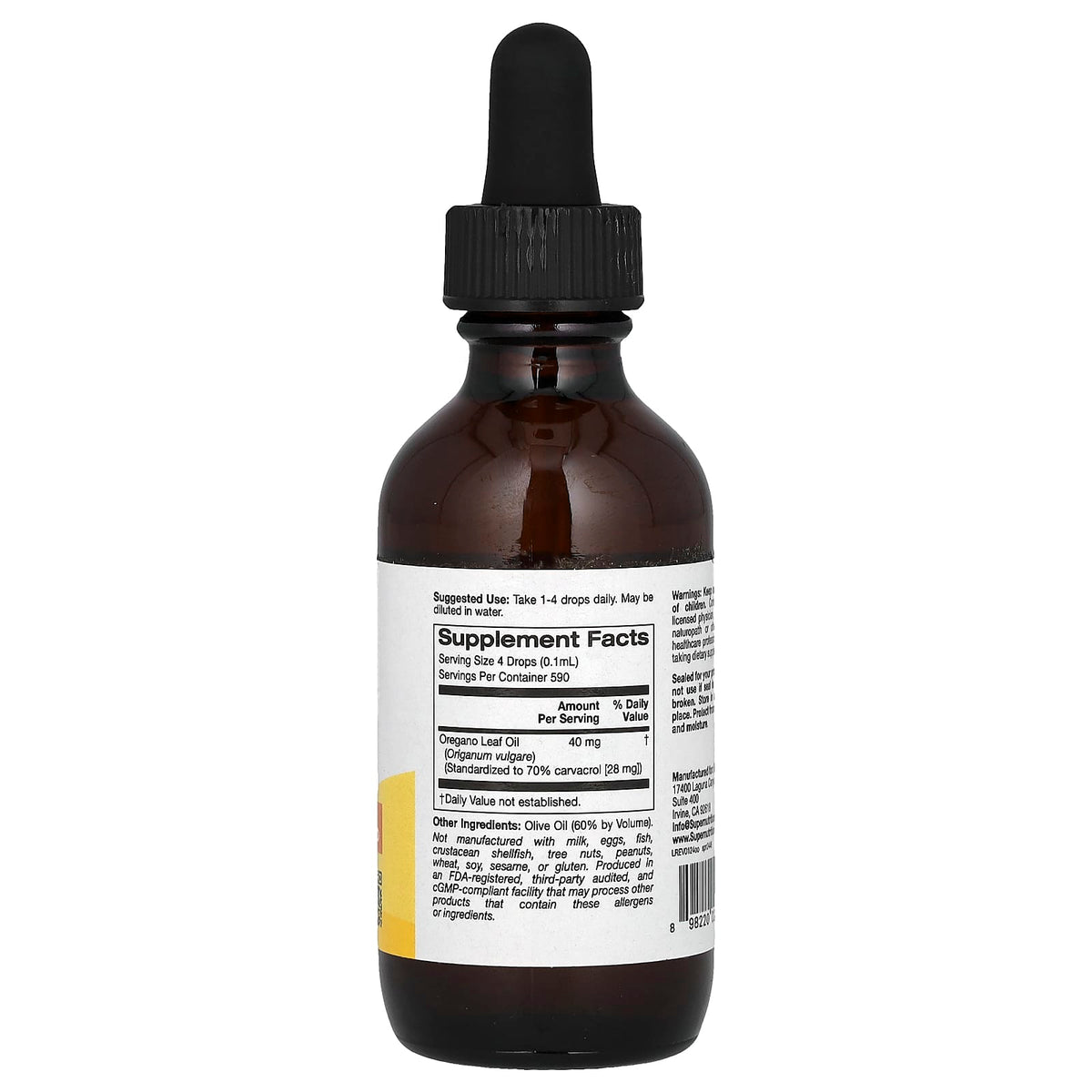 Super Nutrition Oregano Oil 40 mg 2 fl oz (59 ml) — alternate product view