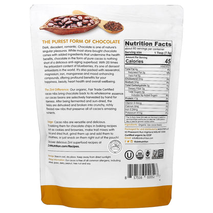 Zint Raw Organic Cacao Nibs, 454 g (16 oz) - view 2