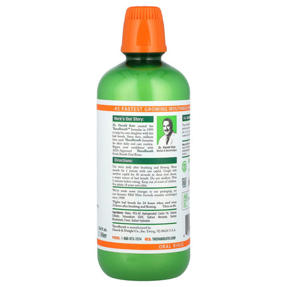 TheraBreath Fresh Breath Oral Rinse, Mild Mint, 1 L (33.8 fl oz) - view 2