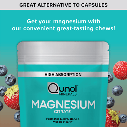 Qunol Magnesium Citrate, Mixed Berry, 90 Soft Chews (175 mg Each) - view 6