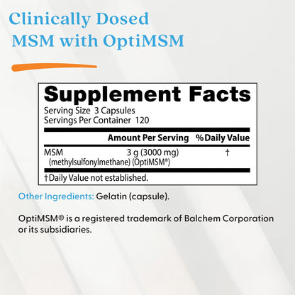 Doctor's Best MSM with OptiMSM, 360 Capsules (1,000 mg per Capsule) - view 4