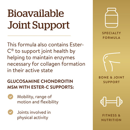 Solgar Glucosamine Chondroitin MSM with Ester-C, 180 Tablets - view 4