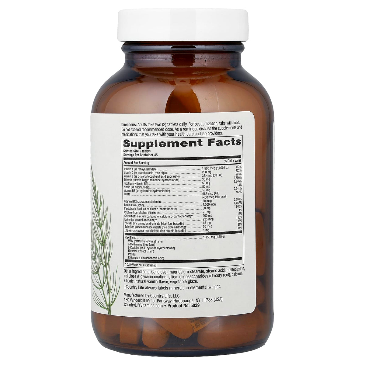 Country Life Maxi-Hair Skin & Nails, 90 Tablets — alternate product view