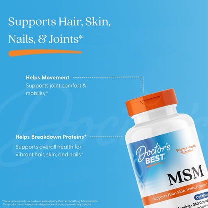 Doctor's Best MSM with OptiMSM, 360 Capsules (1,000 mg per Capsule) - view 5