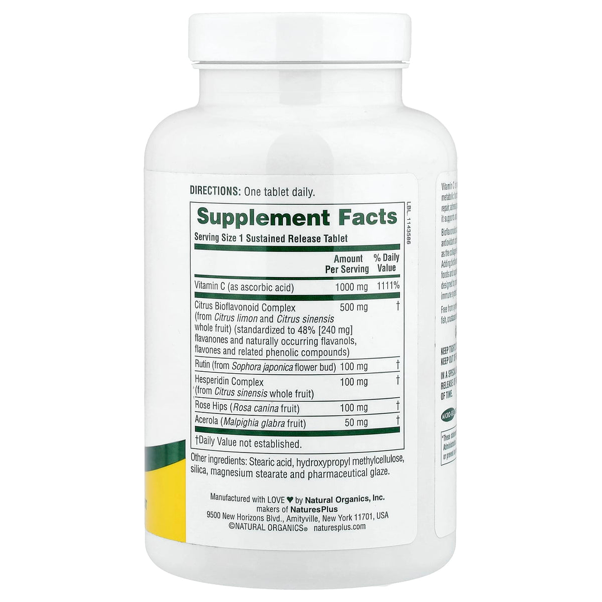 NaturesPlus Super C Complex, Sustained Release, 180 Tablets - view 2