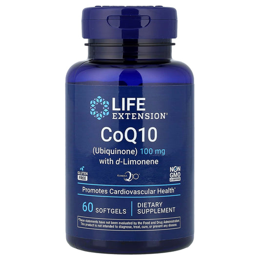Life Extension CoQ10 (Ubiquinone) with d-Limonene, 60 Softgels