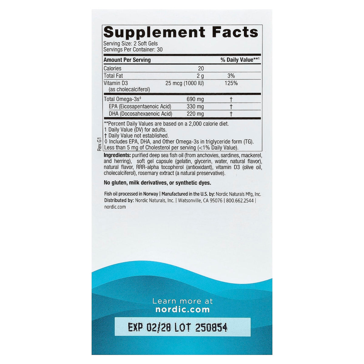 Nordic Naturals Omega-3D, Lemon, 60 Soft Gels - view 2