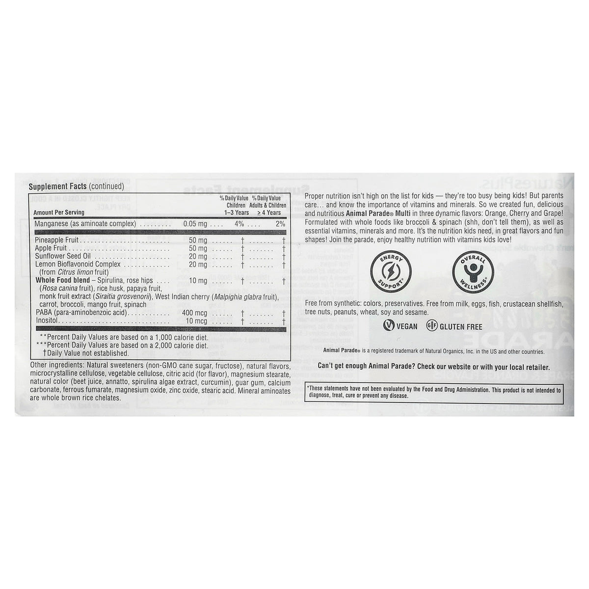 NaturesPlus Animal Parade Children's Chewable Multivitamin, 180 Tablets - view 3