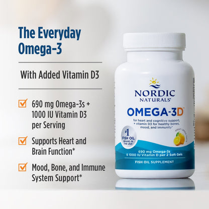 Nordic Naturals Omega-3D, Lemon, 60 Soft Gels - view 4