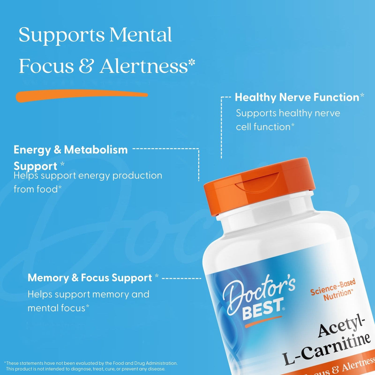 Doctor's Best Acetyl-L-Carnitine 500 mg, 120 Veggie Caps - view 5