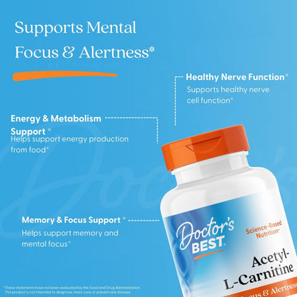 Doctor's Best Acetyl-L-Carnitine 500 mg, 120 Veggie Caps - view 5