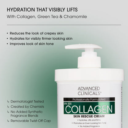 Advanced Clinicals Collagen Skin Rescue Cream 454 g (16 oz) - view 4