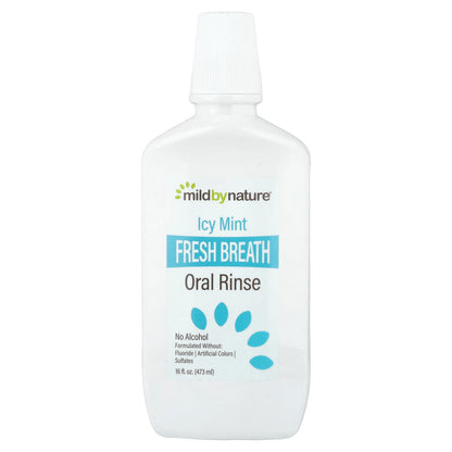 Mild By Nature Fresh Breath Oral Rinse, No Alcohol, Icy Mint, 473 ml (16 fl oz)