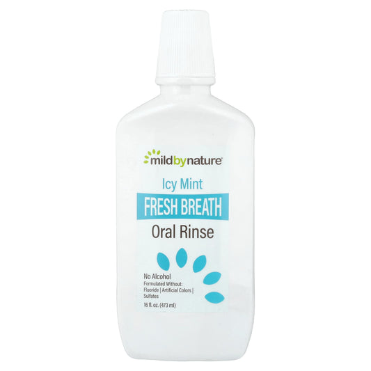 Mild By Nature Fresh Breath Oral Rinse, No Alcohol, Icy Mint, 473 ml (16 fl oz)