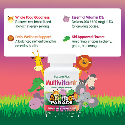 NaturesPlus Animal Parade Children's Chewable Multivitamin, 180 Tablets - view 4