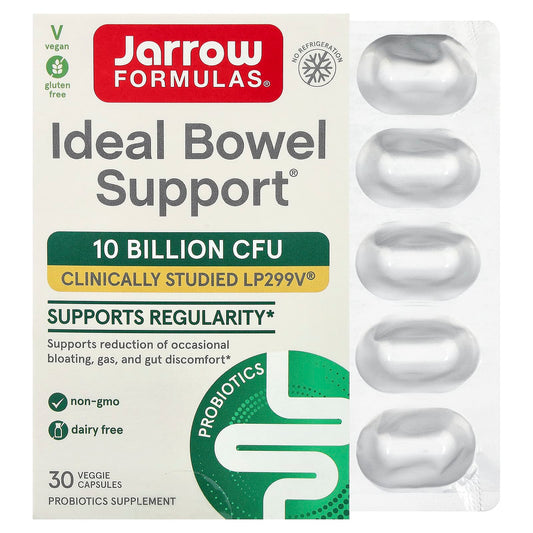 Jarrow Formulas Ideal Bowel Support, 10 Billion CFU, 30 Veggie Capsules