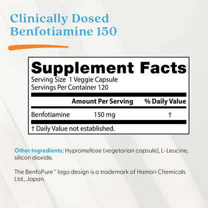 Doctor's Best Benfotiamine 150, 150 mg, 120 Vegetarian Capsules - view 4